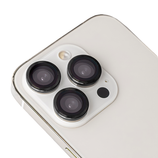 Zestaw szkieł na aparat do iPhone 16 Pro 6,3" czarna ramka (3szt)