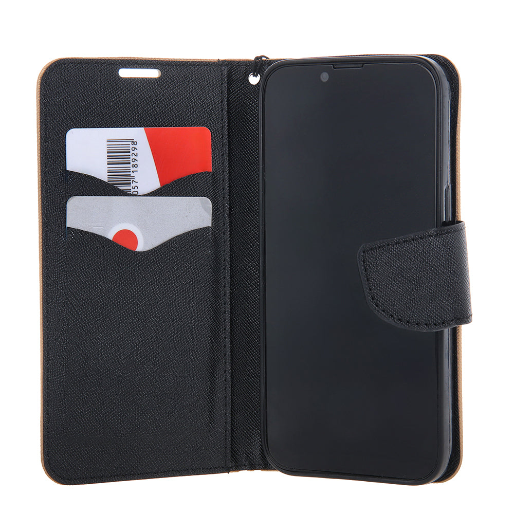 Etui Smart Fancy do iPhone 16 Pro 6,3" czarno-złote – Skorupka