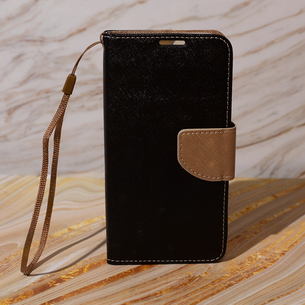 Etui Smart Fancy do iPhone 16 Pro 6,3" czarno-złote – Skorupka