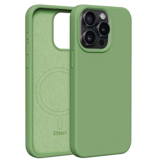 Nakładka Etteri Silicone Mag do iPhone 15 Pro Max 6,7" jasnozielona