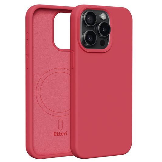 Nakładka Etteri Silicone Mag do iPhone 15 Pro Max 6,7" malinowa