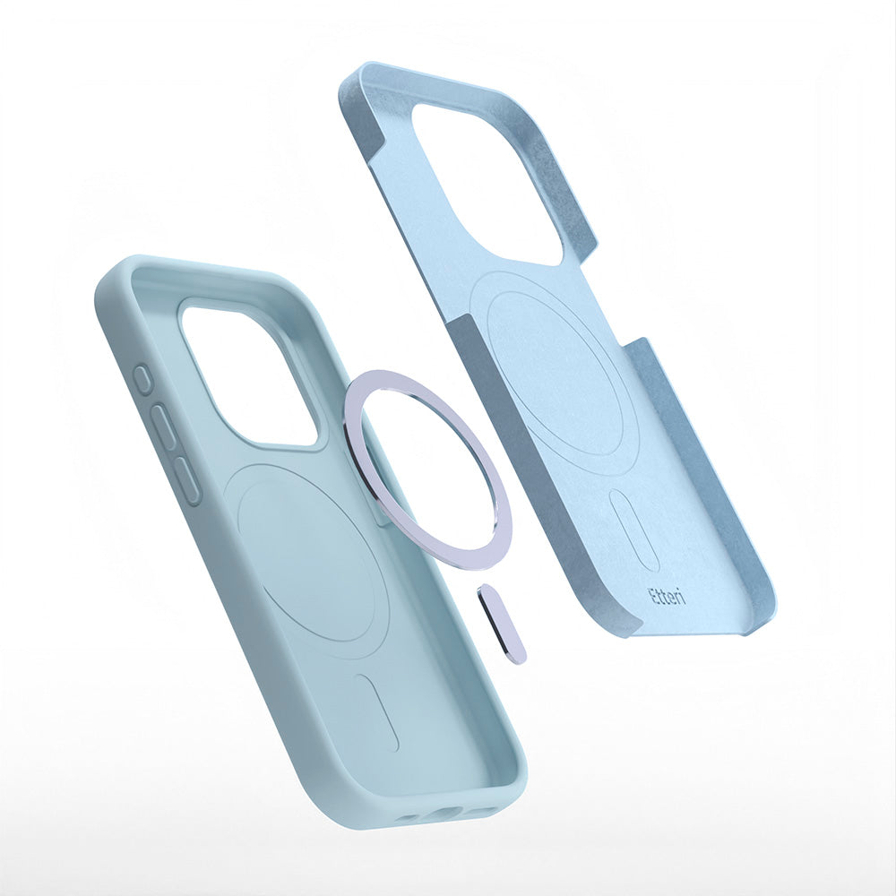 Nakładka Etteri Silicone Mag do iPhone 16 Pro 6,3" jasnoniebieska