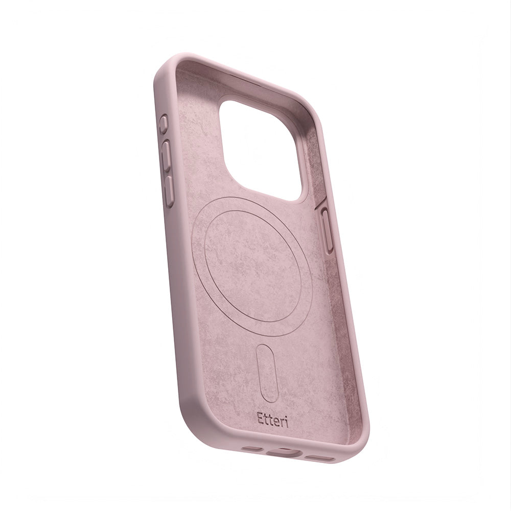 Nakładka Etteri Silicone Mag do iPhone 16 Pro 6,3" jasnoróżowa