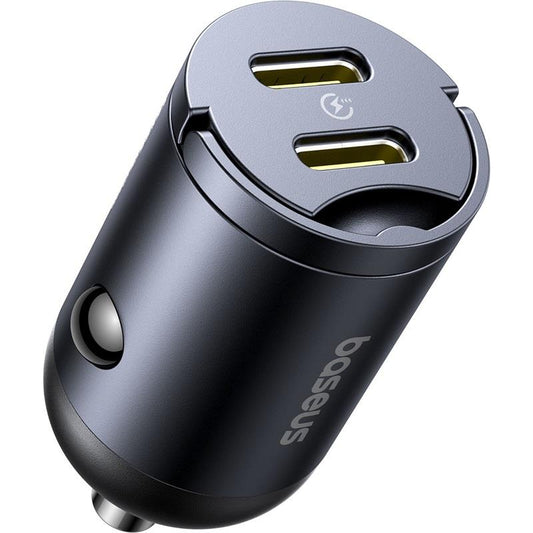 Baseus ładowarka samochodowa PD Mini Tiny Star 2C 1x USB-C 1x USB-C 30W czarna