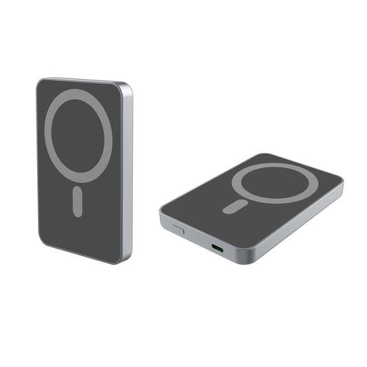 QUALO Recycling magentyczny power bank 5000 mAh MagSafe 20W srebrny QRPB-20-07