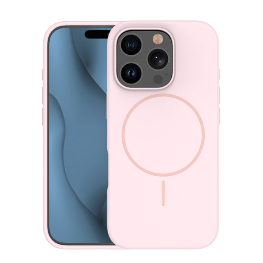 Nakładka Silicone Thin Mag do iPhone 16 6,1" jasnoróżowa