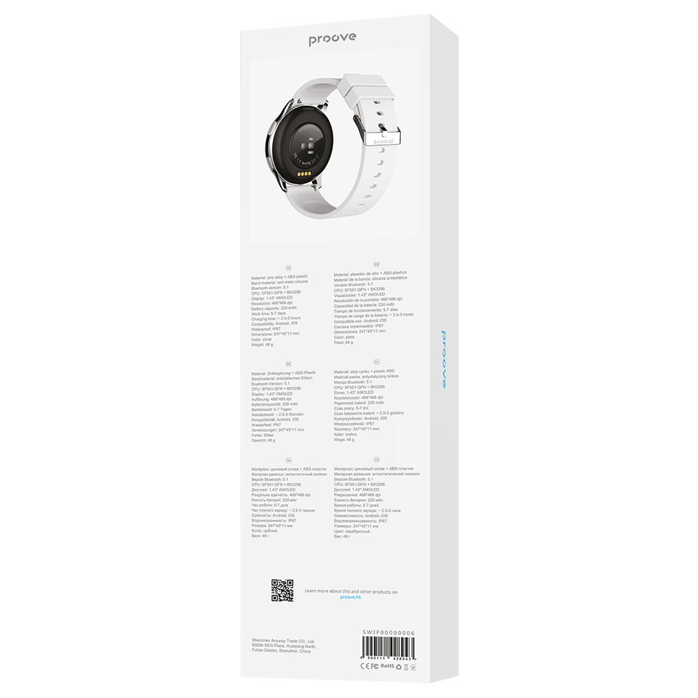 Smartwatch Proove Infinity srebrny