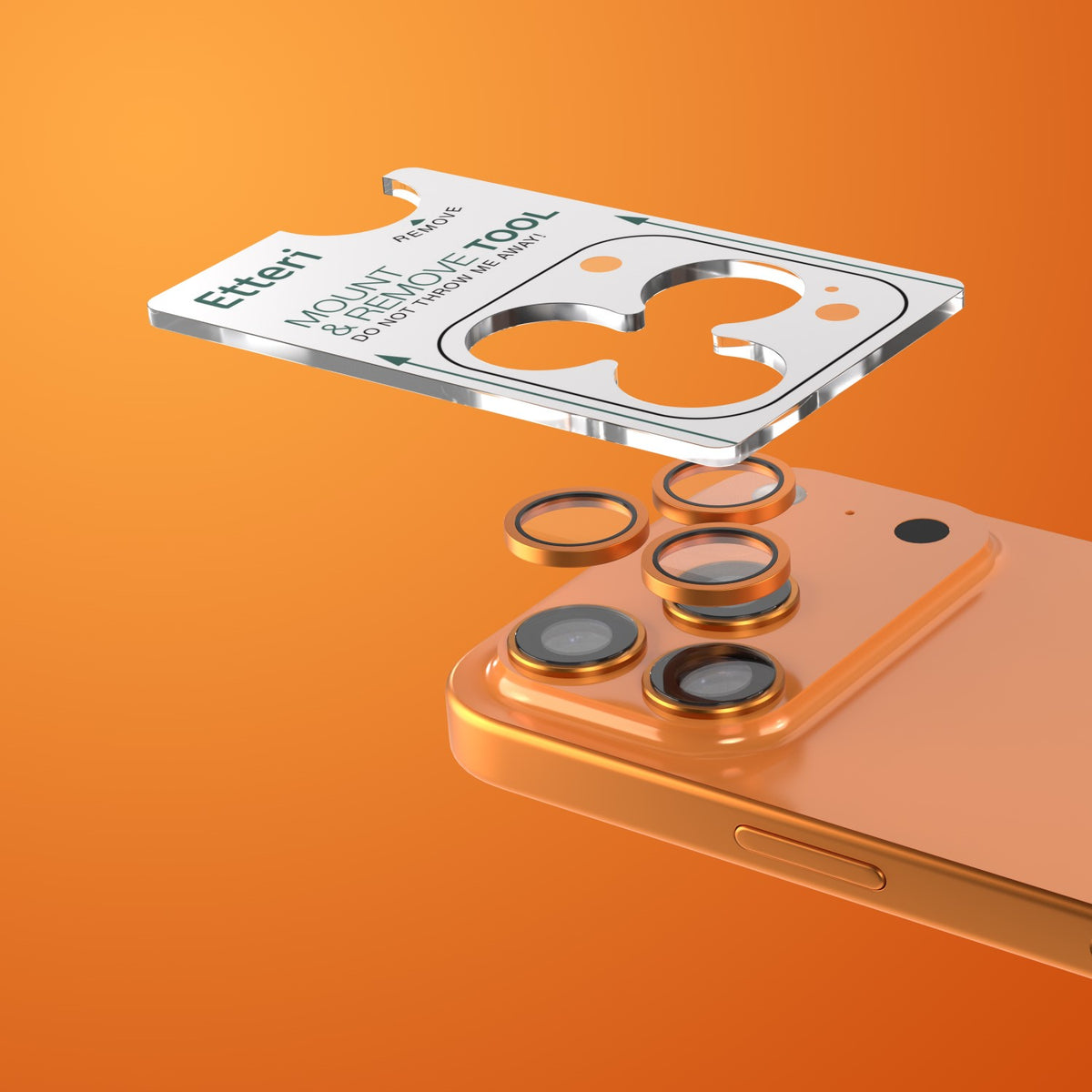 Etteri szkło na aparat do iPhone 17 Pro / 17 Pro Max pomarańczowe