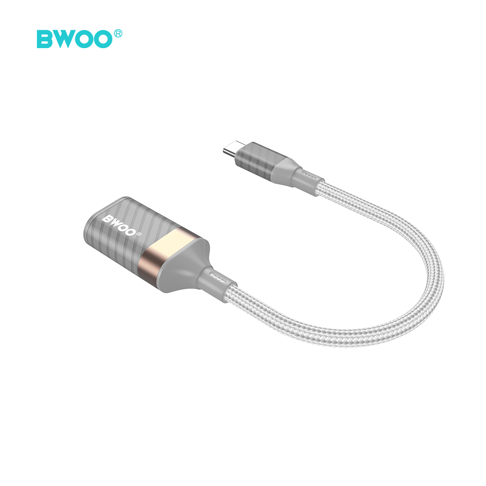 BWOO BZ69 adapter USB-C - USB szary