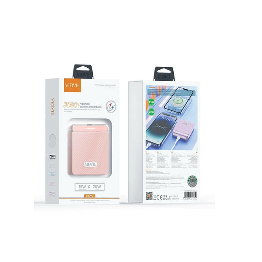 Powerbank Vidvie magsafe PB799 10000 mAh różowy TTT