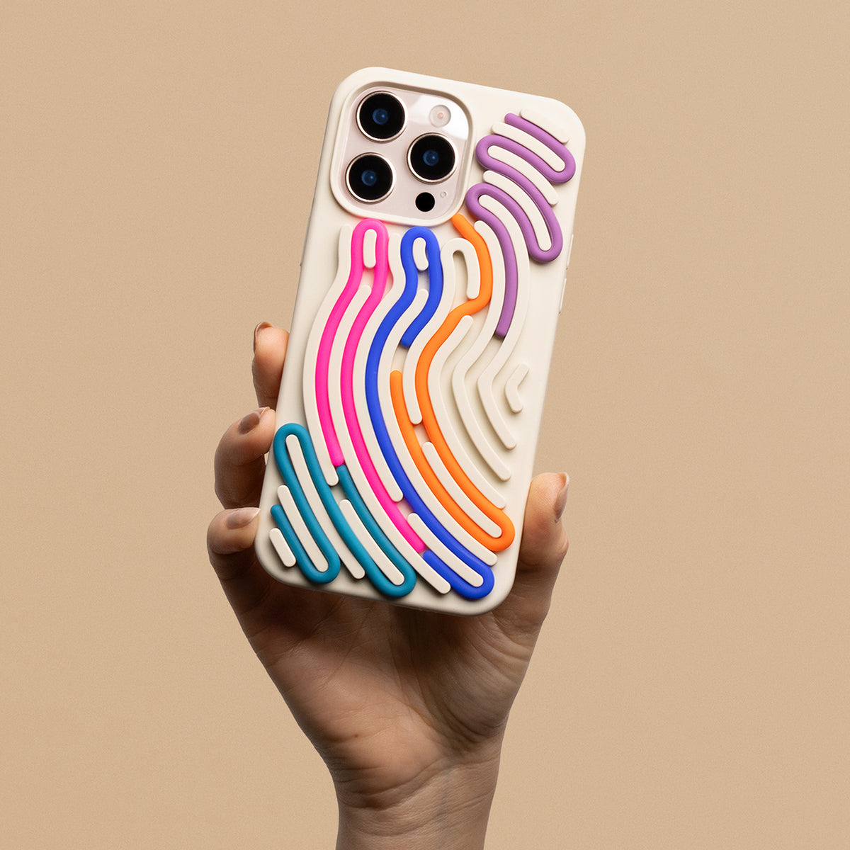 Nakładka DIY Snake do iPhone 12 / 12 Pro 6,1 beżowa