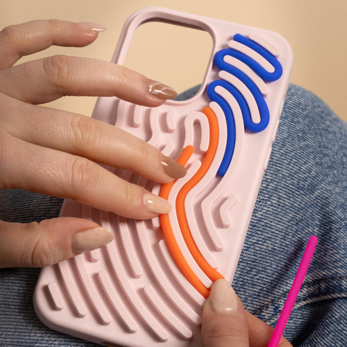 Nakładka DIY Snake do iPhone 12 / 12 Pro 6,1 różowa