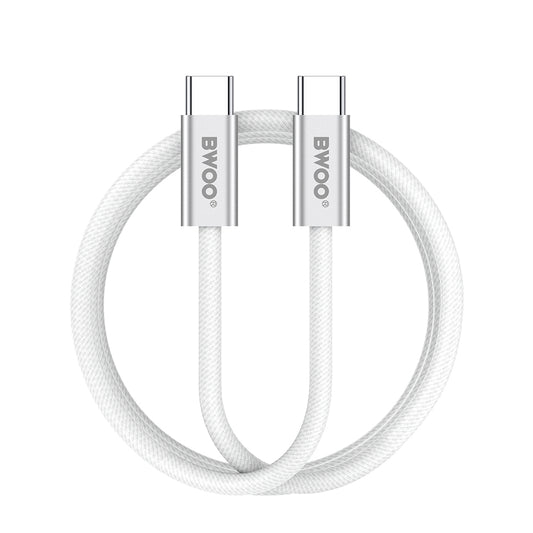BWOO kabel pleciony 240W USB-C - USB-C  BO-X317C-C 1m biały