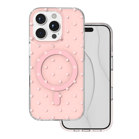 Nakładka Bubble Dots Mag do iphone 16 Pro 6,3" różowa