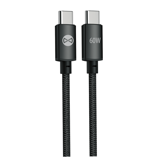 Forever kabel Vibe USB-C - USB-C1,0 m 60W ciemny szary